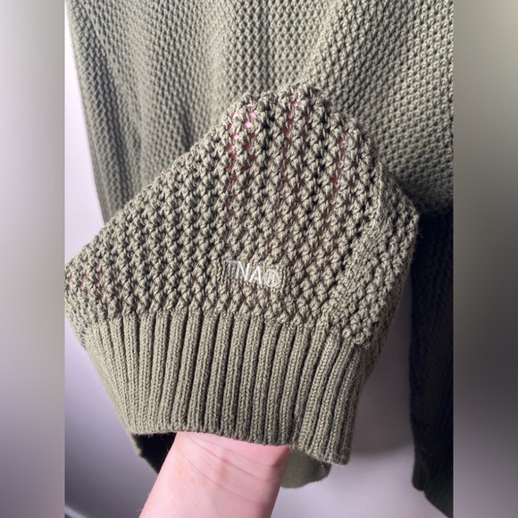 Aritzia TNA Alameda Crochet Crewneck Sweater // Fatigue - Picture 5 of 9